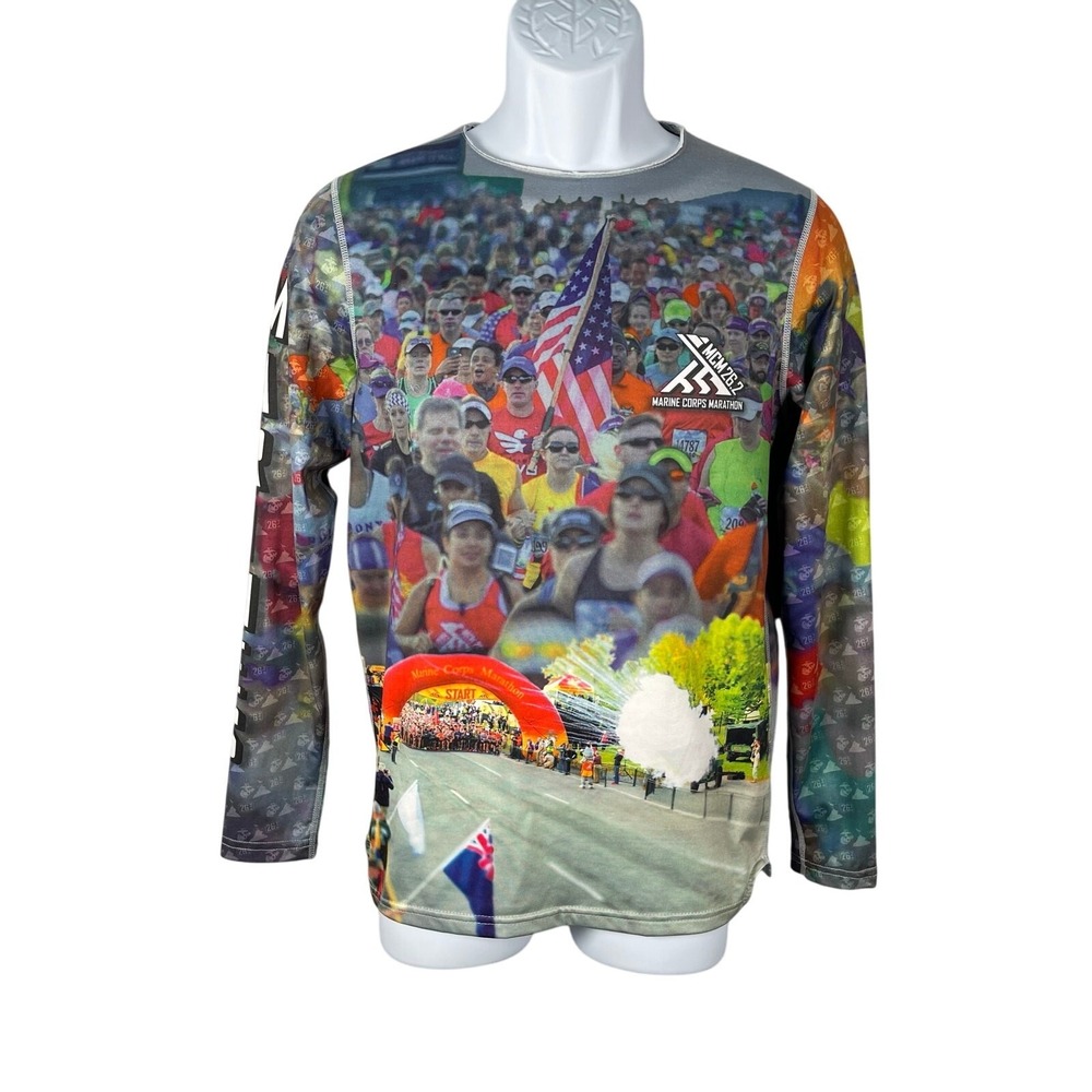 U.S Marine Corps Marathon Competitor T-shirt Small Graphic Fleece Lined MCM26.2